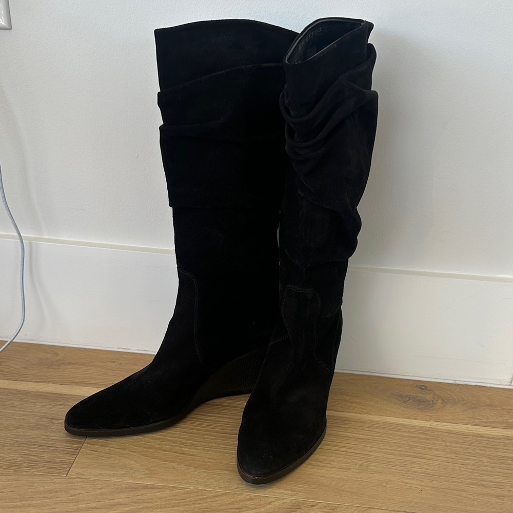 Salvatore Ferragamo Black Suede Women's Boots
